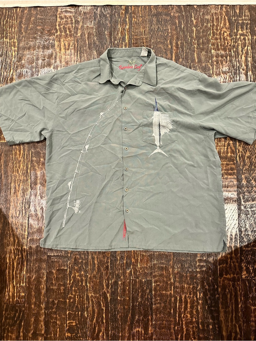 Bamboo Cay Men's Short Sleeve Button-Down Shirt — Olive